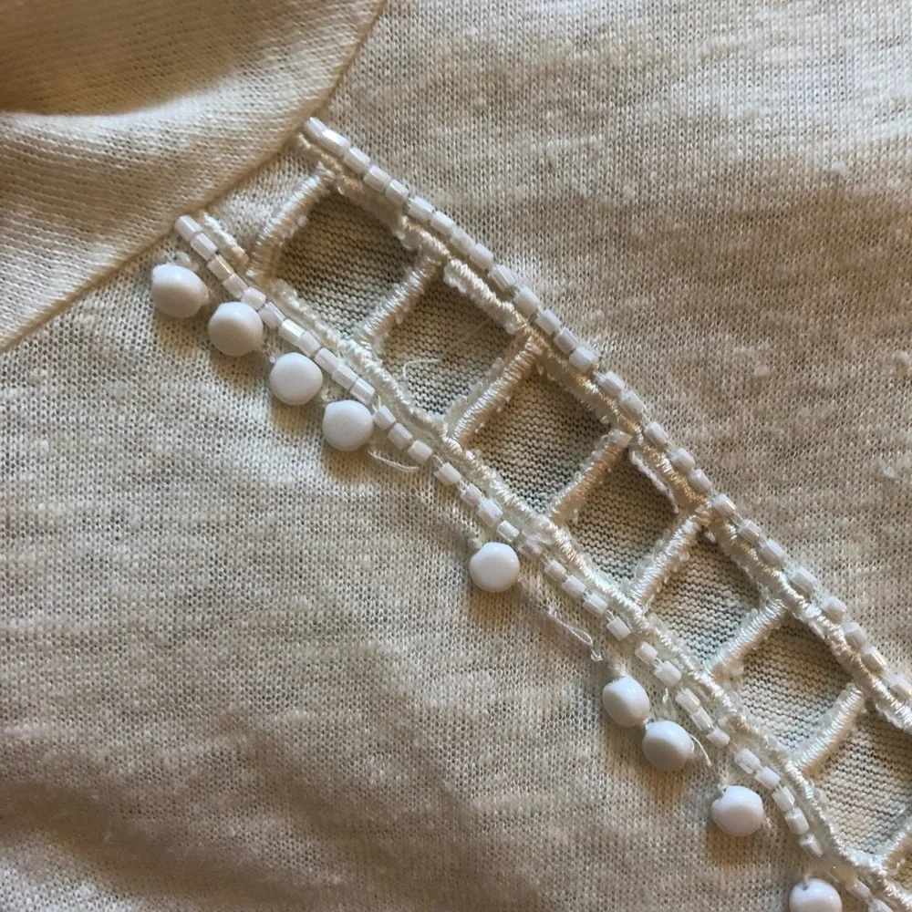 Alice & Olivia White Beaded Top - Picture 4 of 5